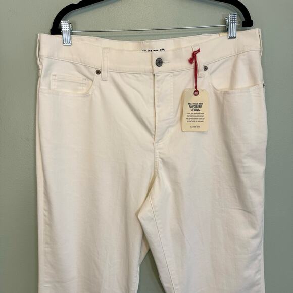 Lands End Jeans Womens 16 White Denim High Rise Straight Leg Ankle Stretch NEW - Picture 3 of 12